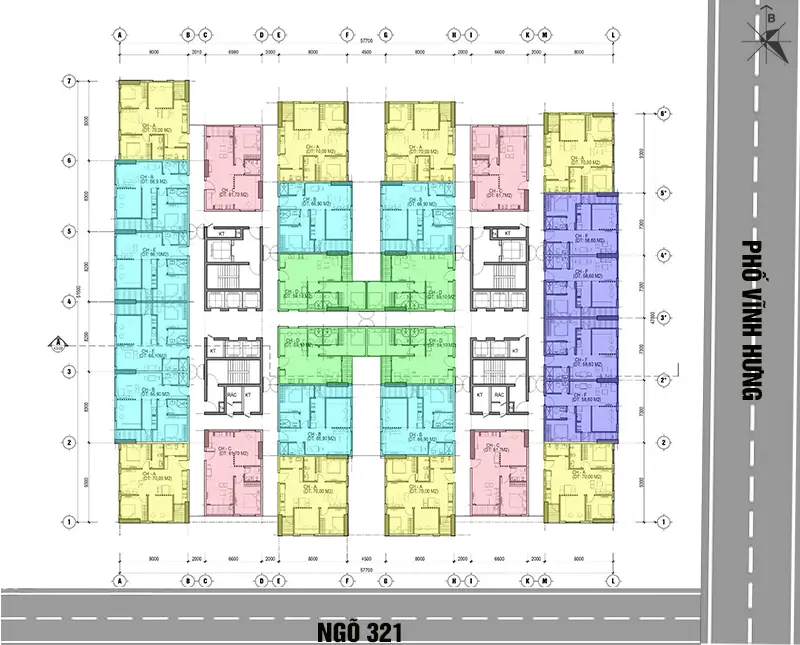 mặt bằng dự án nhà ở xã hội 4-6-8 Vĩnh Hưng