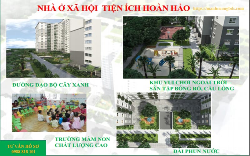 tiện ích dự án nhà ở xã hội Hoàng Gia