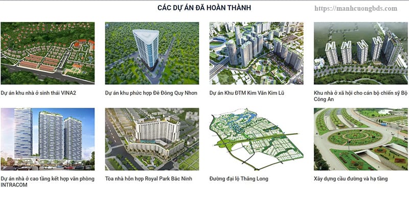 các dự án do chủ đầu tư dự án Vina2 Panorama làm