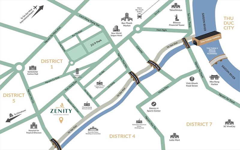 vị trí dự án chung cư Zenity