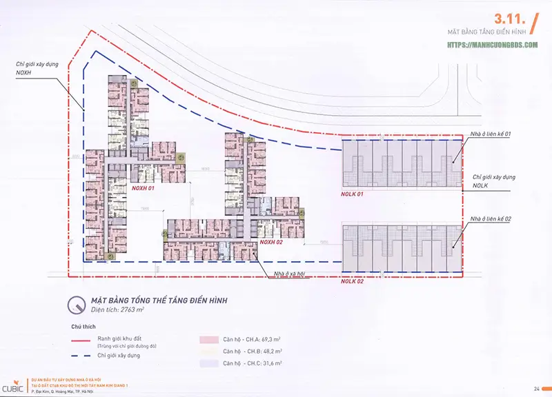 Mặt bằng thiết kế dự án nhà ở xã hội CT6B Tây Nam Kim Giang 4 mặt bằng thiết kế Nhà ở xã hội CT6B Tây Nam Kim Giang