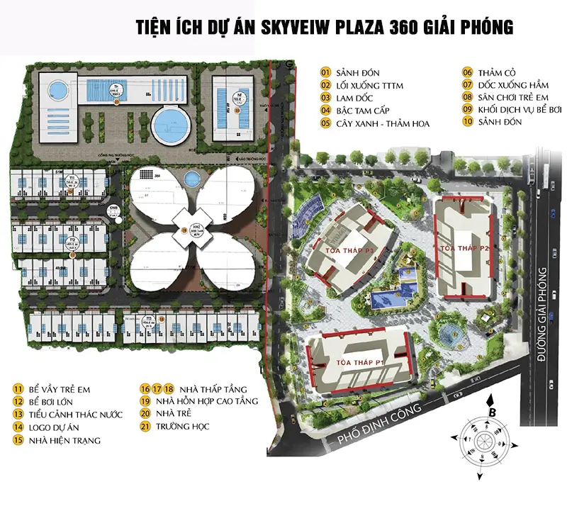 tiện ích dự án chung cư SkyVeiw Plaza 360 Giải Phóng