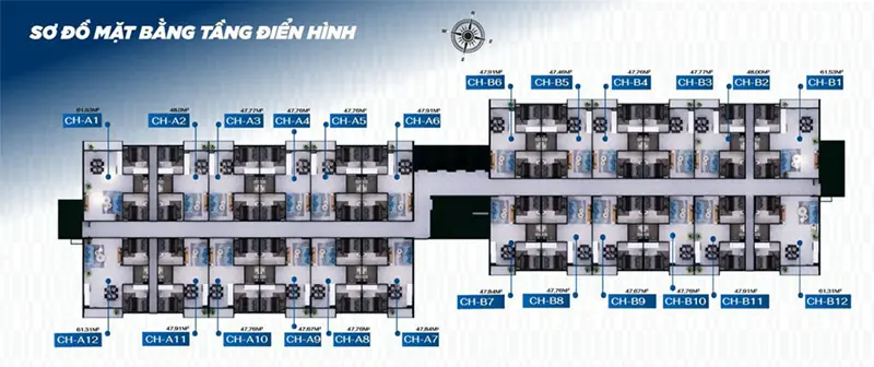 mặt bằng điển hình toà kép noxh công đoàn