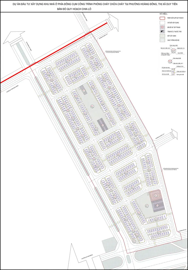 mặt bằng dự án khu đô thị Hoàng Đông Sông Đà 7