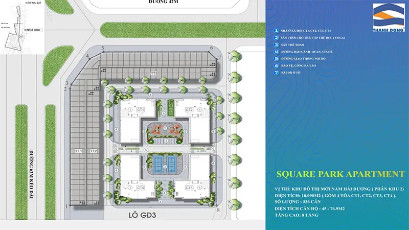 mặt bằng dự án nhà ở xã hội Square Park