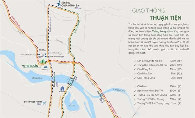 vị trí dự án nhà ở xã hội Thăng Long Green City