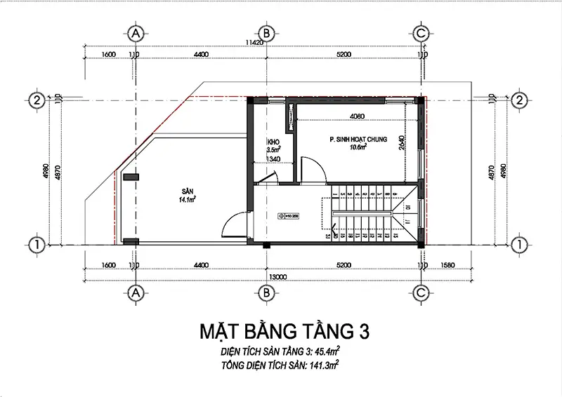 Mặt bằng thiết kế dự án nhà ở xã hội Color Home Lê Hồ Kim Bảng 9 mặt bằng thiết kế căn góc dự án nhà ở xã hội Color Home Lê Hồ