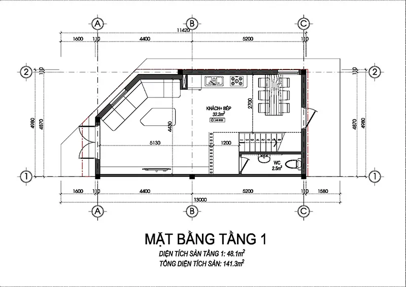 Mặt bằng thiết kế dự án nhà ở xã hội Color Home Lê Hồ Kim Bảng 7 mặt bằng thiết kế căn góc dự án nhà ở xã hội Color Home Lê Hồ
