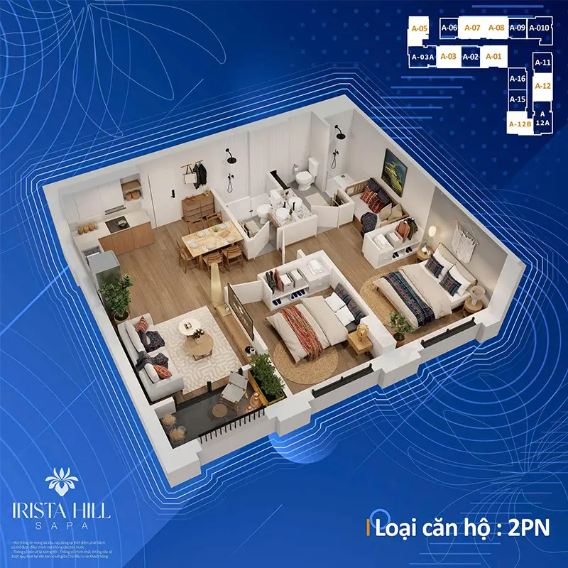 DỰ ÁN NHÀ Ở XÃ HỘI IRISTA HILL SAPA - LÀO CAI 9 thiết kế căn hộ dự án nhà ở xã hội Irista Hill Sapa