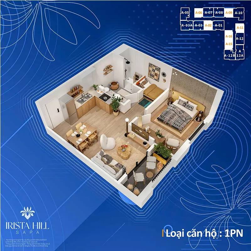 DỰ ÁN NHÀ Ở XÃ HỘI IRISTA HILL SAPA - LÀO CAI 8 thiết kế căn hộ dự án nhà ở xã hội Irista Hill Sapa
