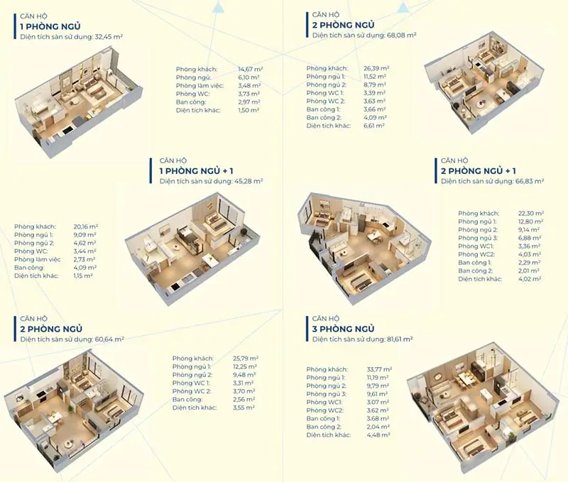 DỰ ÁN CHUNG CƯ NEXUS TOWER - VIỆT TRÌ, PHÚ THỌ 9 thiết kế căn hộ Dự án chung cư Nexus Tower