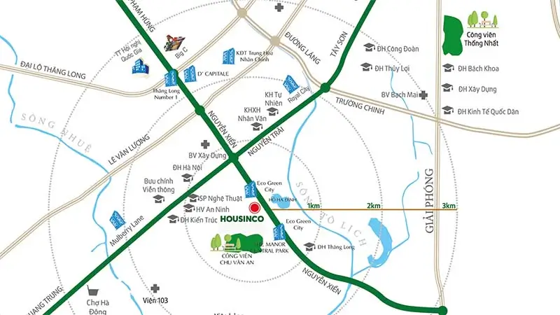 DỰ ÁN NHÀ Ở XÃ HỘI HOUSINCO THANH TRÌ - THANH LIỆT, HÀ NỘI 3 vị trí dự án Nhà ở xã hội Housinco Thanh Trì