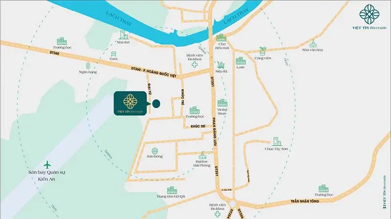 DỰ ÁN NHÀ Ở XÃ HỘI VIỆT TÍN RIVERSIDE - KIẾN AN, HẢI PHÒNG 3 vị trí dự án Nhà ở xã hội Việt Tín Riverside