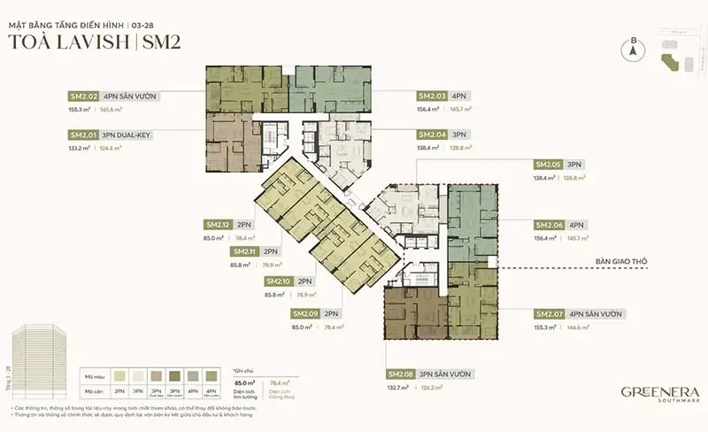 DỰ ÁN CHUNG CƯ GREENERA SOUTHMARK 486 NGỌC HỒI - THANH TRÌ, HÀ NỘI 4 mặt bằng dự án Greenera Southmark 486 Ngọc Hồi