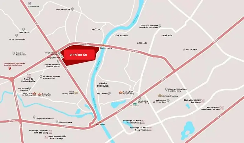 DỰ ÁN NHÀ Ở XÃ HỘI KHU ĐÔ THỊ ĐA MAI - SONG MAI 2 1 vị trí dự án nhà ở xã hội khu đô thị Đa Mai - Song Mai 2