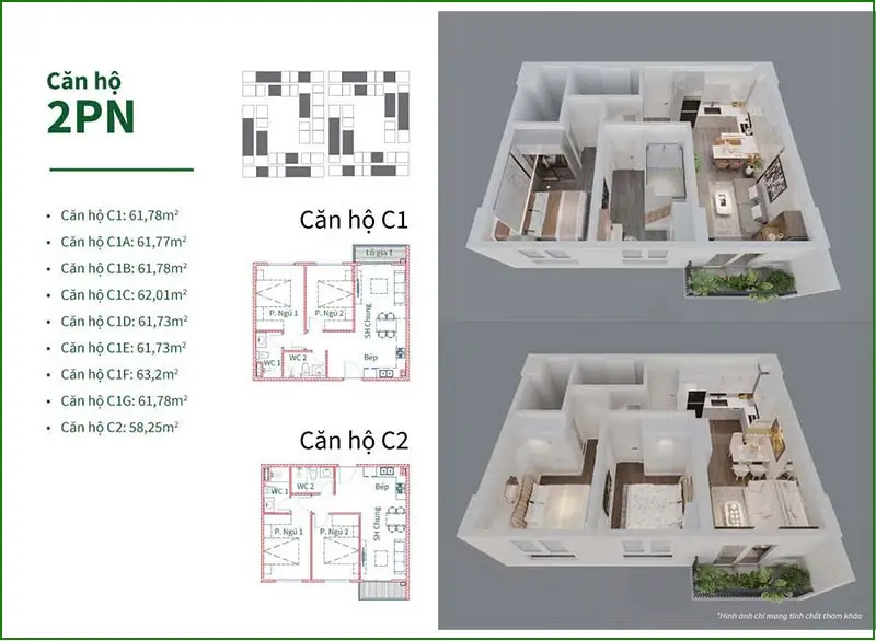 DỰ ÁN NHÀ Ở XÃ HỘI VŨ PHÚC - HƯNG YÊN 11 thiết kế căn hộ 2 phòng ngủ Dự án nhà ở xã hội Vũ Phúc