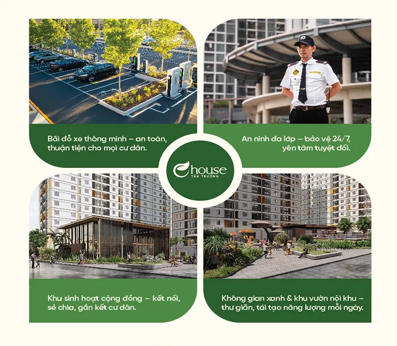 DỰ ÁN NHÀ Ở XÃ HỘI E-HOUSE TÂN TRƯỜNG - MAO ĐIỀN, TP HẢI PHÒNG 5 tiện ích Dự án Nhà ở xã hội E-House Tân Trường