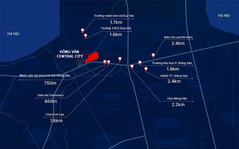DỰ ÁN KHU ĐÔ THỊ ĐỒNG VĂN CENTRAL CITY - DUY HÀ, NINH BÌNH 3 vị trí Dự án Đồng Văn Central City hà nam