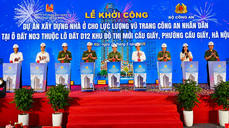 tiến độ thi công Nhà ở xã hội CBCS N03 lô đất D12 Cầu Giấy